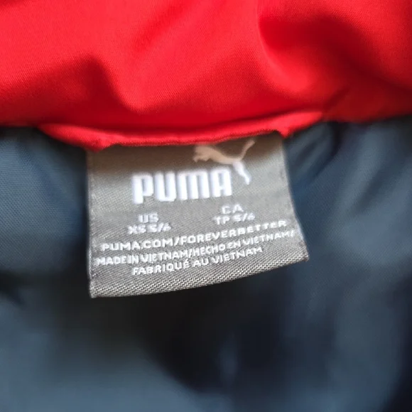 Puma Red Gray & Blue Kids' Outfit - Longsleeve T-shirt, Joggers and Vest - Picture 7 of 9